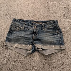 American Eagle Outfitters Women's Distressed Blue Jean Shorts